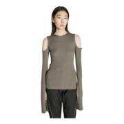 Rick Owens Cape Sleeve Stickad Tröja Gray, Dam