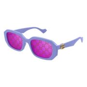 Gucci Geometrisk Rektangulära Solglasögon Lila Blank Purple, Dam