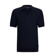 Hugo Boss Strukturerad Bomullspolo Tempio Stil Blue, Herr