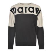 Isabel Marant Faded Black Two-Tone Sweatshirt Black, Herr