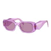 Prada Kvinnors solglasögon Violett Rektangulär Transparent Purple, Dam