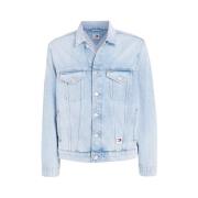 Tommy Jeans Denim Truckerjacka med Bröstfickor Blue, Herr