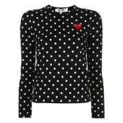 Comme des Garçons Play Long Sleeve Tops Black, Dam