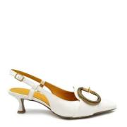 Mara Bini Läder Slingback med Väskarbete Beige, Dam