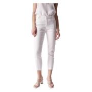 Salsa Slim Cropped Linne Chino Byxor White, Dam