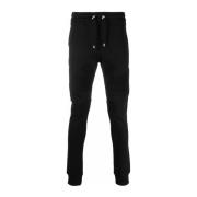 Balmain Fluo Logo Sweatpants i Svart Black, Herr