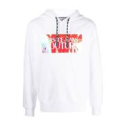 Versace Jeans Couture Iridescent Vit Hoodie Sweatshirt White, Herr