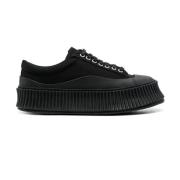 Jil Sander Svarta Lädersneakers för Kvinnor Black, Dam