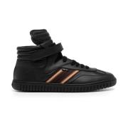 Bally Svarta Casual Stängda Platta Sneakers Black, Herr