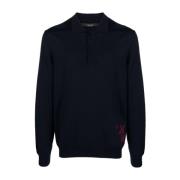 Billionaire Blå Polo-Neck Långärmad Skjorta Blue, Herr