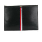 Thom Browne Svart Vertikal Rand Läder Clutch Black, Herr