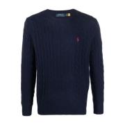 Polo Ralph Lauren Rundhals Stickad Tröja Blue, Herr