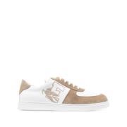 Etro Beige Läder Casual Sneakers Multicolor, Herr