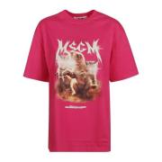 Msgm Casual T-shirt Pink, Dam