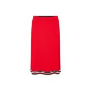 Tommy Hilfiger Avslappnad Plisserad Midi Kjol Red, Dam