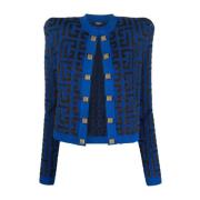 Balmain Side to side pharaon jacket Blue, Dam