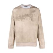 Balmain Kamel Logo Sweatshirt Beige, Herr