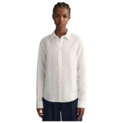 Gant Reguljär Linne Chambray Skjorta White, Dam