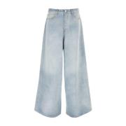 Vetements Wide Jeans Blue, Dam