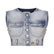 Courrèges Denim Jackets Blue, Dam