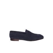 Church's Mocka Läder Loafer Mandel Tå Slip-On Blue, Herr