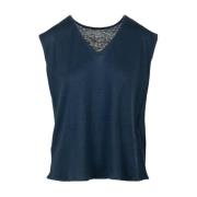 Majestic Filatures Sleeveless Tops Blue, Dam