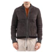 Salvatore Santoro Grå Baseball Krage Full Zip Jacka Gray, Herr