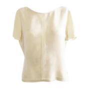 Chanel Vintage Pre-owned Polyester toppar Beige, Dam