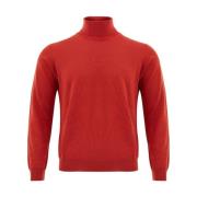 Ferrante Röd Merinoull Turtleneck Tröja, Klassisk Red, Herr