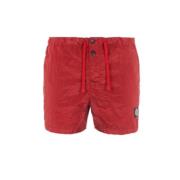 Stone Island Röda Badshorts med Elastisk Midja Red, Herr