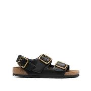 Birkenstock Flat Sandals Black, Herr