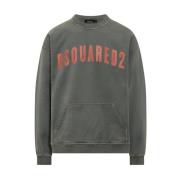 Dsquared2 Oversized Fit Militärgrön Sweatshirt Green, Herr