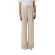 Emporio Armani Wide Trousers Beige, Dam