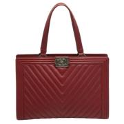 Chanel Vintage Pre-owned Laeder totevskor Red, Dam