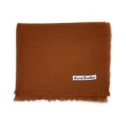 Acne Studios Ull Scarf Mursten Orange Fransad Red, Dam