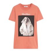 Max Mara Stilig Valido T-shirt med Hundtryck Pink, Dam