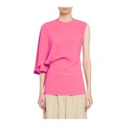 Stella McCartney Asymmetrisk One Shoulder Top Pink, Dam