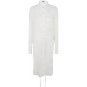 Ann Demeulemeester Vit Lång Draperad Skjorta White, Dam