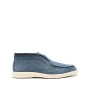 Santoni Denim Print Slip-On Skor Blue, Herr