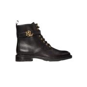 Ralph Lauren Eldridge Läder Ankelboots Black, Dam