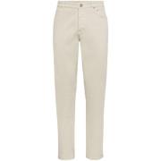 Brunello Cucinelli Traditionell Passform Denim Byxor Beige, Herr