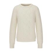 Dior Stilfull Ivory Crewneck Stickad tröja Beige, Herr