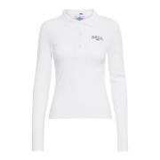 Ball Långärmad Polo Shirt Bright White White, Dam