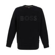 Boss Logo Sweatshirt, Klassisk Stil Black, Herr