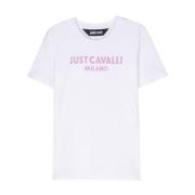 Just Cavalli Vit Logotyp T-shirt White, Dam