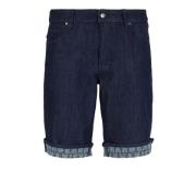 Armani Exchange Indigo Denim Bermuda Shorts Blue, Herr