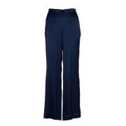 Semicouture Wide Trousers Blue, Dam