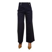 Nenette Wide Trousers Blue, Dam