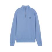 Maison Kitsuné Modig Räv Huvud Patch Sweatshirt Blue, Herr