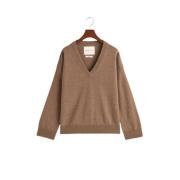 Gant V-neck Knitwear Beige, Dam